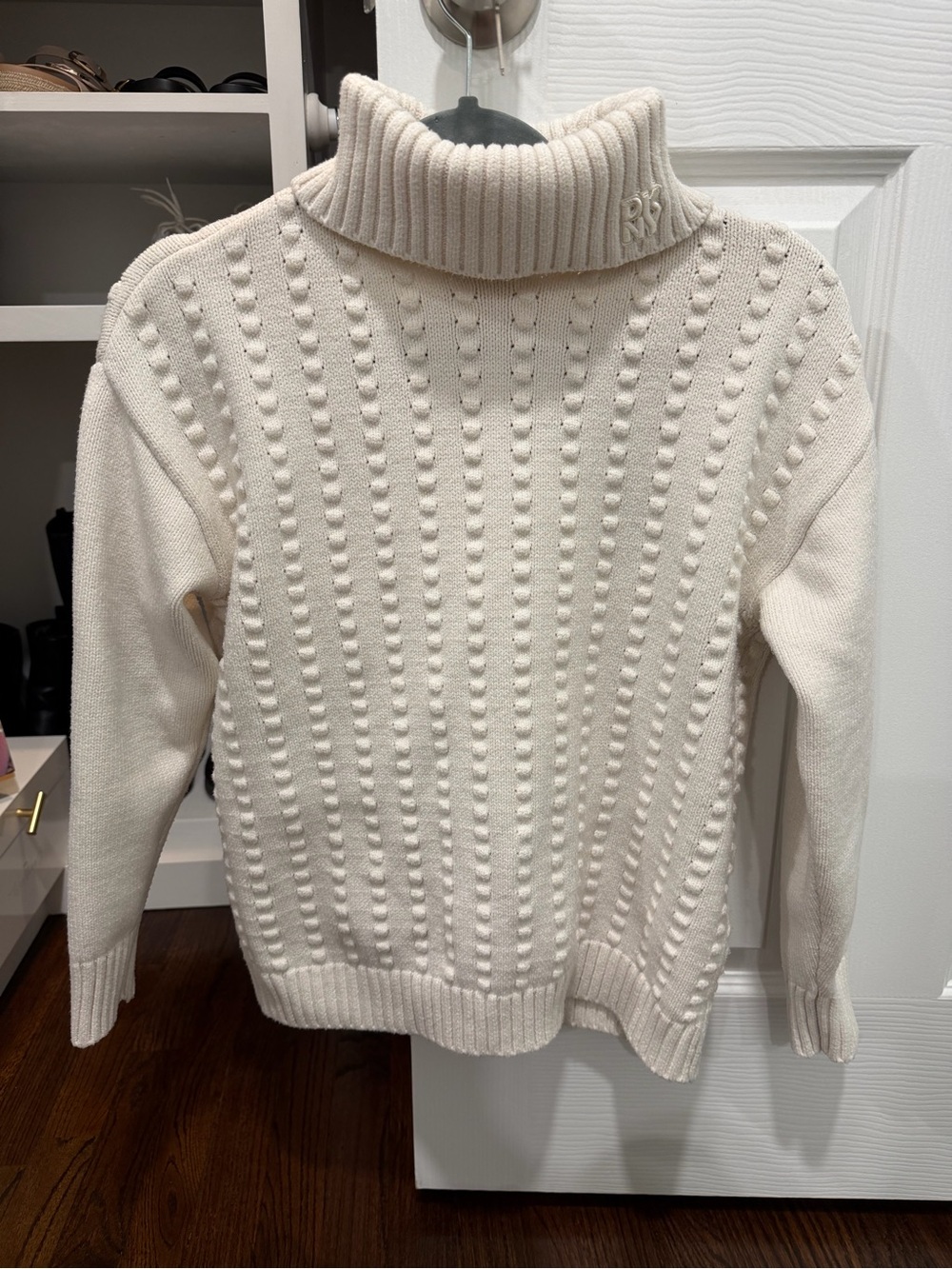 DKNY Women's Turtle Neck Bobble Stitch Long Sleeve Sweater